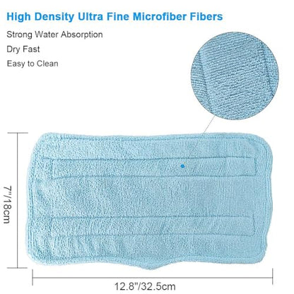 Fushing 7Pcs Steam Mop Pads, Washable Microfiber Cleaning Steamer Replacement Pads for Shark Steam & Spray Mop S3101 S3251 SK460 SK410 S3101n2 S3250 SK435CO SK140 SK141,Blue - color: Blue