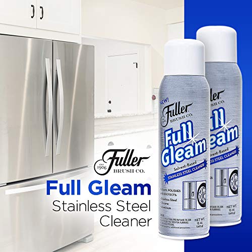 Fuller Brush Full Gleam Stainless Steel Cleaner – 15 oz Spray for Appliances, Chrome, Aluminum & Sinks – Cleans, Polishes & Protects Metal Surfaces (Pack of 1)