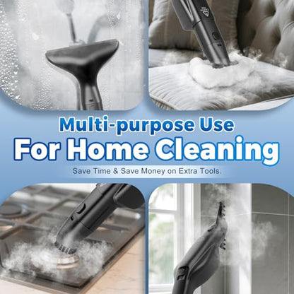 Fast Heating & Heavy Duty Detachable Steam Mop Cleaner with 17 Accessories, Dual-Speed Control 260°F High-Temperature Floor Steam Mop, Power Steady Steam Cleaner for All Floors|Windows|Tile|Grout|Home