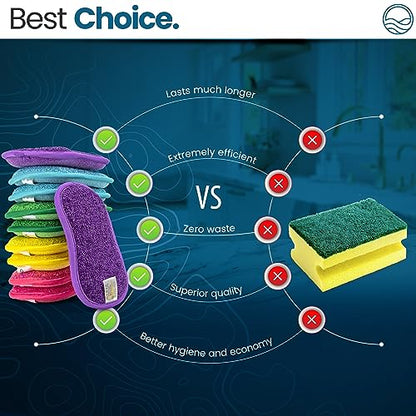 – 10 Kitchen Sponges Pack– Washable and Reusable Dishes Sponge Rubber – 6 X 3 inches - Multicolored