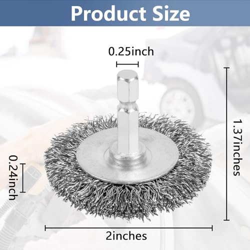 10PCS Wire Wheel Brush for Drill, High Carbon Steel Wire Brush with 1/4" Hex Shank, Skilled in Handling Metal & Nonmetal Surfaces - style: wheel brush