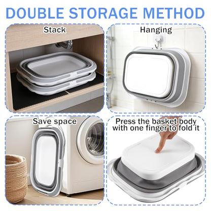 2 Pack Ice Buckets for Parties, Foldable Beverage Tub, Collapsible Ice Bucket for Wine Beer Champagne, Large Beer Ice Buckets Drink Cooler, Space Saving Ice Storage Tub Ice Cube Bin (8.5L*2) - color: Wave