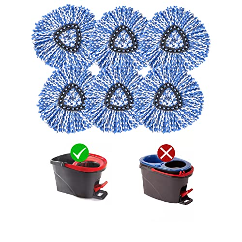 Matthew Cleaning 6Pack Blue Microfiber Spin Mop Replacement Head Compatible with EasyWring Spin Mop Replace Head-EasyWring High Absorbency,Machine Washable, Microfiber Spin Mop Refills - color: Blue, size: 6 Count