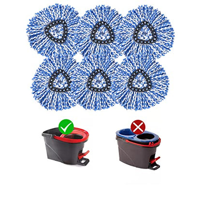 Matthew Cleaning 6Pack Blue Microfiber Spin Mop Replacement Head Compatible with EasyWring Spin Mop Replace Head-EasyWring High Absorbency,Machine Washable, Microfiber Spin Mop Refills - color: Blue, size: 6 Count