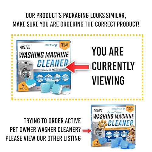 Washing Machine Cleaner Descaler 24 Pack - Deep Cleaning Tablets For HE Front Loader & Top Load Washer, Septic Safe Eco-Friendly Deodorizer, Clean Inside Drum and Laundry Tub Seal - 12 Month Supply - style: 24 Tablets
