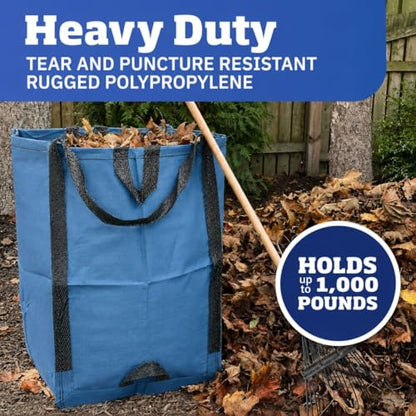 DURASACK Heavy Duty Home and Yard Bags 48-Gallon Reusable Self-Standing Lawn and Leaf Bags Garbage Can with Reinforced Handles, Ocean Blue - color: Ocean Blue