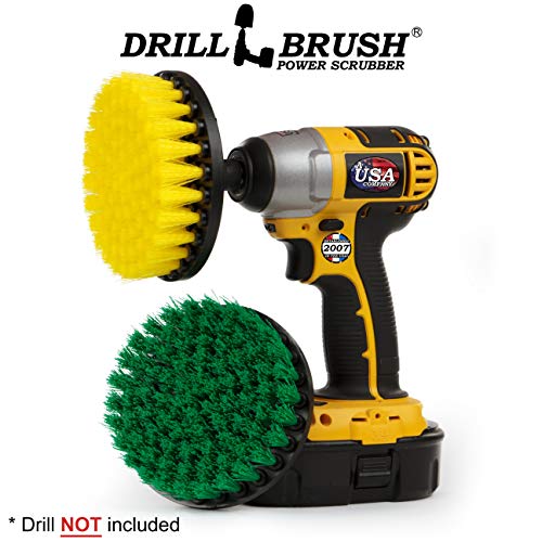 Bathroom Accessories - Power Scrubber Bathroom and Kitchen Brush Set - Cleaning Supplies - Drill Brush- Bath Mat - Shower Cleaner - Soap Scum, Mineral Deposits, Calcium, Hard Water, Rust Stains