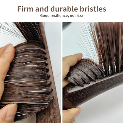 Hand Broom Brush, Dust Brush for Cleaning, Wood Block Hand Brush, Soft Bristle Cleaning Brush for Car Bed Furniture Clothes Garden Couch Draft (Straight Shank)