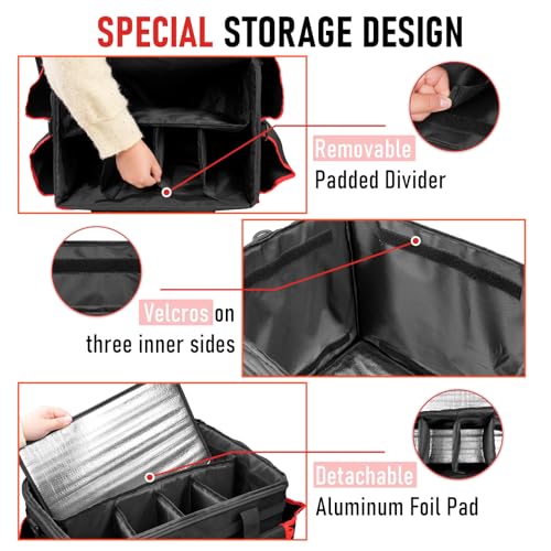 Large DIY Rolling Cleaning Caddy Bag, Cleaning Caddy with Wheels for Housekeepers, Wear-Resistant & Waterproof 900D Oxford Cleaner Supplies Organizer for Kitchen, Home, Office, Tool Storage