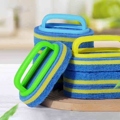 1PC Handled Soft Magic Sponge Brush - for Bathtub, Ceramic Tiles & Kitchen，Green - color: Green