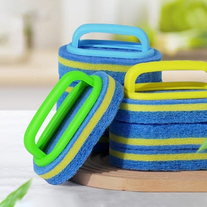 1PC Handled Soft Magic Sponge Brush - for Bathtub, Ceramic Tiles & Kitchen，Green - color: Green