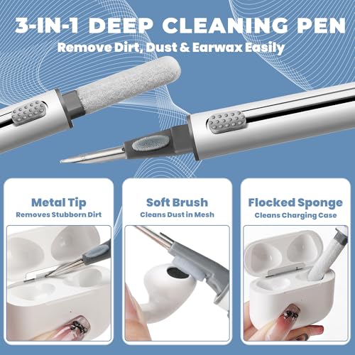 Upgraded for Airpod Cleaner Kit (81 PCS),Multi-Tool with Cleaning Pen,Putty&Swabs,Removes Earwax& Dust,Compatible with AirPods Pro1/2/3,Earbud,Headphones,Phone&Charging Port