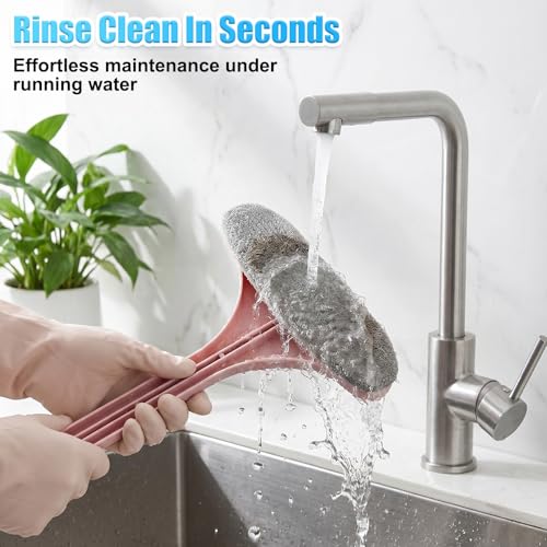 Window Screen Cleaning Brush,2-in-1 Multi-Purpose Cleaning Brush Efficient Cleaning,Window Screen Cleaner Tool with Squeegee,Mesh Cleaner Brush for Patio,Door,Porch Screens(Yellow Green) - color: Yellow Green