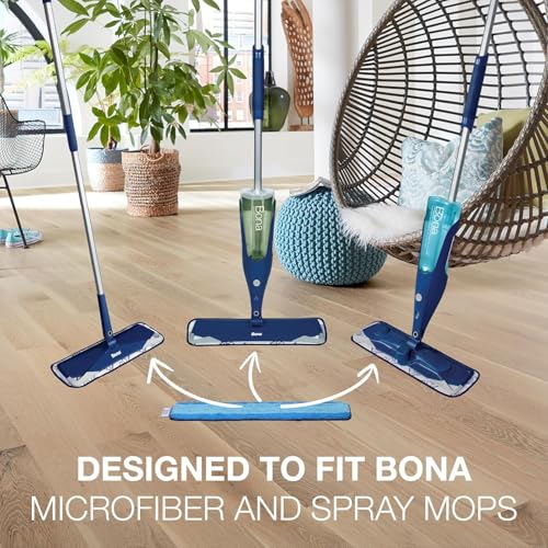 Bona Mop Microfiber Cleaning Pad for Hardwood & Hard Surface Floors - Value 3-Pack - For Use With Bona Mops - Dual Zone Cleaning - style: Microfiber Cleaning Pads