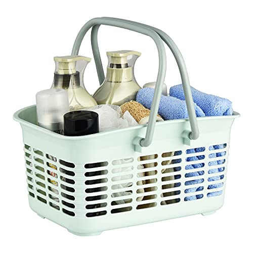 ALINK Plastic Shower Caddy Basket with Handle, Portable Organizer Storage Basket for College Dorm, Bathroom, Kitchen - Blue - color: Blue