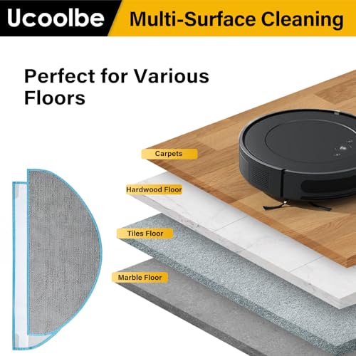 6 Pack Replacement Parts for iRobot Roomba Combo Essential Robot Vacuum & Mop Y0140 / Y0110 / Q0110 / Q0120 / Q0520/ Roomba 104 / Roomba 105 Combo, Microfiber Washable Mopping Pads