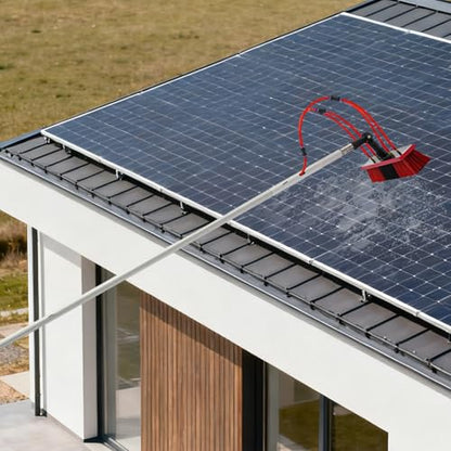 19.69 FT Solar Panel Cleaning Kit, Window Cleaning System, 20M Hose & BrushHead, Washing Equipment Window Cleaner Tool Water Fed Pole Kit for Roof Caravan Solar Panel - size: 6m/19.69ft
