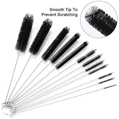 9.5 Inch Long Straw Cleaner Brush Set, 12 Pack Straw Pipe Cleaner Brush Set | Small Brushes For Cleaning Small Parts