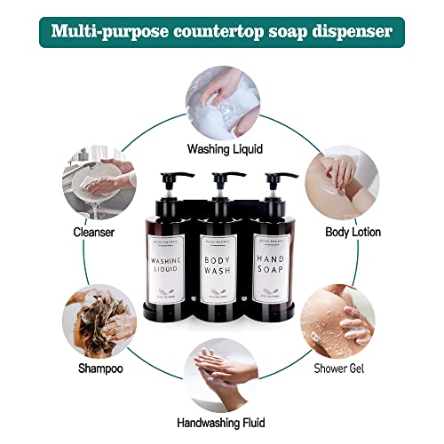 Plastic Soap Dispenser，Wall Mount Shower Pump，No-Drill Wall Mounted Shower Soap Dispenser，Shampoo and Conditioner Dispenser Modern Refillable Shampoo Pump Bottles for Shower Soap - color: 2pcs 300ml