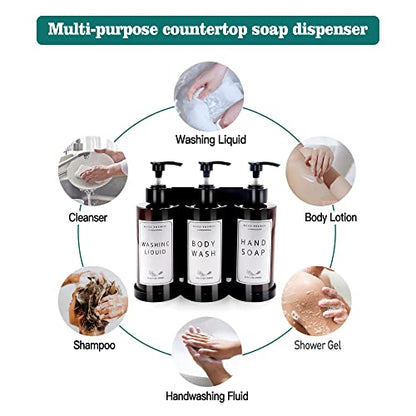 Plastic Soap Dispenser，Wall Mount Shower Pump，No-Drill Wall Mounted Shower Soap Dispenser，Shampoo and Conditioner Dispenser Modern Refillable Shampoo Pump Bottles for Shower Soap - color: 2pcs 300ml