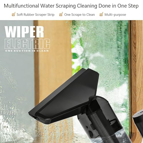 Handheld Window Vacuum Strong Suction Rechargeable Machine Suitable for Home and Office Glass Window Vacuum - color: White