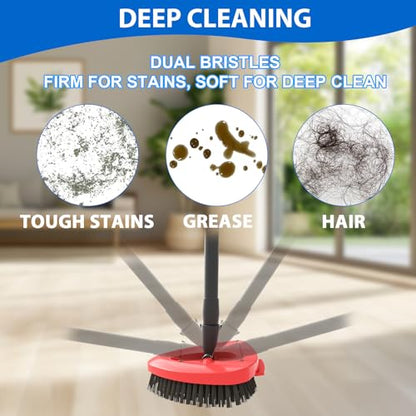 Upgraded Spin Mop Replacement Scrub Brush Heads Compatible with Ocedar EasyWring 1 Tank,Full Bristle Scrubber Replace Great for Kitchen, Bathroom, Pools,Deck Hard Floor Cleaning - color: Gray (1 Pcs for Easywring)