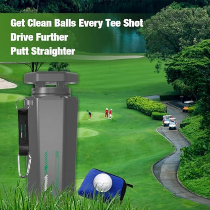 Golf Ball Washer, Sports Cleaning Tool, Portable Golf Cleaner | Compact Golf Washing Machine for Outdoor Practice, Golf Towel Set for Club Cleaning, Accessory for Course