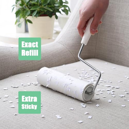 6.3 inch Lint Roller Refills Only, Extra Sticky Lint Remover Refills for Pet Hair Sticky Roller Refill Adhesive Tape Easy Peel 60 Sheets per Roll, Pack of 5, Total 300 Sheets (6.3'' Wide) - size: 6.3'' Wide (Pack of 5, Total 300 Sheets)