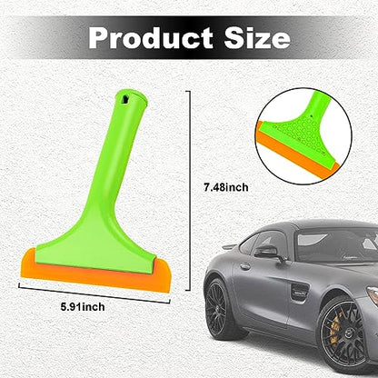 Ziciner Small Silicone Window Squeegee, Car Windshield Water Blade Squeegee, Multifunctional Auto Squeegee with 5.9 Inch Blade and Non-Slip Handle for Car Window, Mirror, Home Cleaning (Light Green) - color: Light Green-1pcs