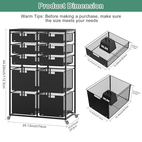 EasyPAG Rolling Storage Cart With 10 Drawers, Metal Craft Organizers And Storage Cart With Wood Tabletop, 30 Lbs Capacity Per Drawer For Home Office Classroom And Dorm, Black - size: 10 Drawers