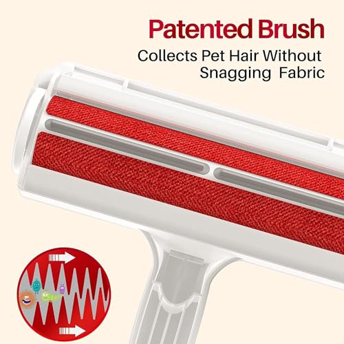 Shine4Me Reusable Pet Hair Remover Roller for Couch, Furniture, Clothes and Car, Lint Remover for Dog and Cat Hair, No Refills Needed, Portable Manual Fur Remover, White