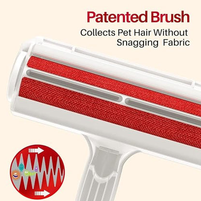 Shine4Me Reusable Pet Hair Remover Roller for Couch, Furniture, Clothes and Car, Lint Remover for Dog and Cat Hair, No Refills Needed, Portable Manual Fur Remover, White