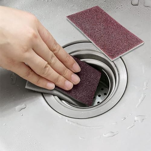 Magic Cleaning Sponge, Heavy Duty Abrasive Scouring Pad for Pots and Pans, Non-Scratch Scrub Sponge for Kitchen Cleaning, 5-Pack