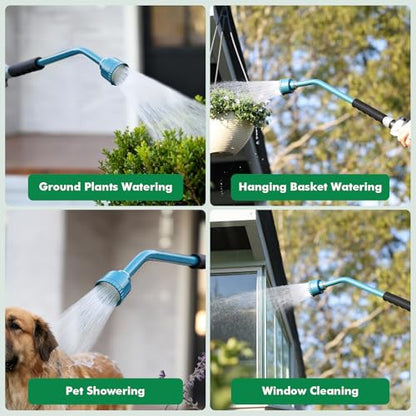 RESTMO Heavy Duty Full Metal Long Watering Wand, 24 Inches Gentle Soft Full Shower Sprayer Wand with Flow Control, Hose Wand for Hanging Baskets, Shrubs, Plants, Flowers, Garden and Lawn, Blue - color: Blue