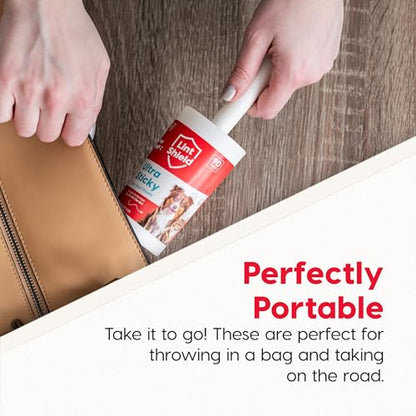 IRIS USA Extra Sticky Lint Roller, Value Pack Comes with Storage Box, Standard and T-Handle Roller, Refills, 90 Sheets/Roll, 1260 Sheets Total, Easy Tear Lint Remover for Dog Cat Pet Hair on Bed Car - size: Value Pack
