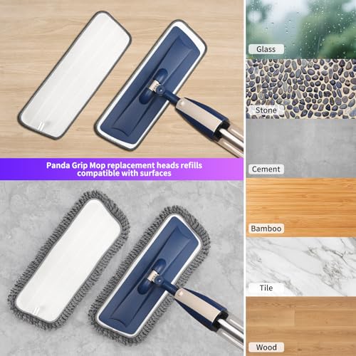 16.5" Microfiber Mop Pads Refills, 6 Pack Reusable Replacement Heads | reusable wet mop refills, machine washable for 14-16 inch spray mops, hardwood floors, dust cleaning & scrubbing - color: 16"grey*6