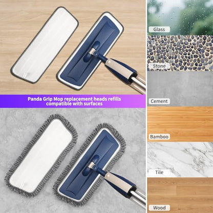 16.5" Microfiber Mop Pads Refills, 6 Pack Reusable Replacement Heads | reusable wet mop refills, machine washable for 14-16 inch spray mops, hardwood floors, dust cleaning & scrubbing - color: 16"grey*6