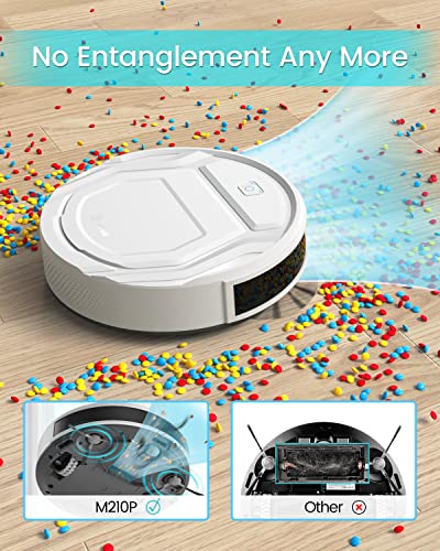 Lefant M210 Pro Robot Vacuum with 2200 Pa Powerful Suction, 6 Cleaning Modes, 120 Mins Runtime, Quiet, Self-Charging, Voice Control, Ideal for Pet Hair and Hard Floor, White - style: M210P