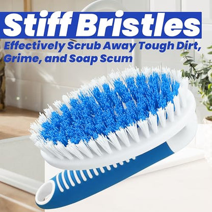 Scrub Brush, 2 Pack Household Cleaning Brushes with Stiff Bristles, Scrubbing Brush for Carpet, Shower, Bathtub, Kitchen, Pool Tile, Bathroom Scrubber, Small - size: Small