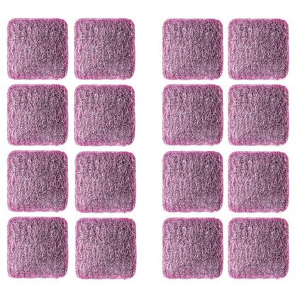 16-Pack Individually Wrapped Red Stainless Steel Soap Pads | Reusable Steel Wool Soap Pads for Pots & Pans | Heavy-Duty Scouring Pad Metal Scrubber