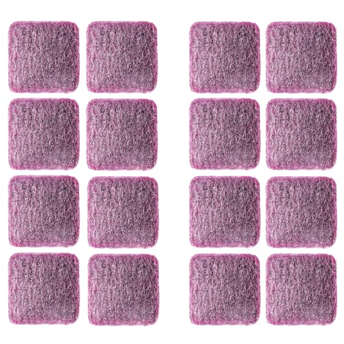 16-Pack Individually Wrapped Red Stainless Steel Soap Pads | Reusable Steel Wool Soap Pads for Pots & Pans | Heavy-Duty Scouring Pad Metal Scrubber