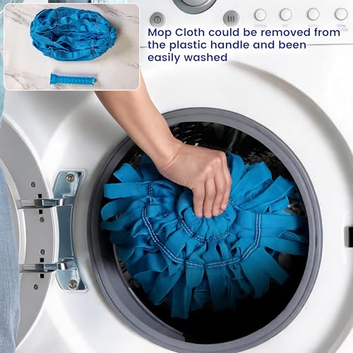 EaseYourDay Self-Wringing Twist Mops, Hands-Free Ratchet Wringing, Microfiber Mop with 1 Extra Refill