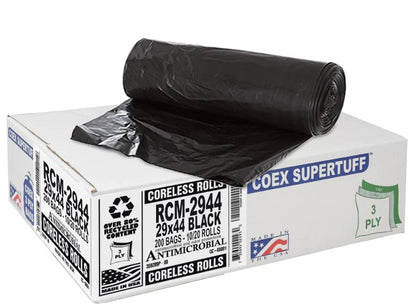 Aluf Plastics 26 Gallon For Slim Jim 1.25 MIL (eq) Black Heavy Duty Trash Bags - 29 inch X 44 inch - 1 Count (Pack of 200) - For Construction, Industrial, Outdoor, & Commercial - style: 26 Gal, 1.25 Mil Equiv, 200 Count