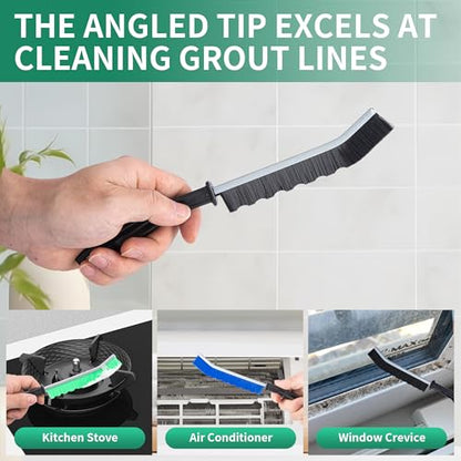 6-Pack Hard Bristle Crevice Cleaning Brush, Best Tool for Cleaning Grout, Gaps, and Sink, Home Cleaning Essentials, Crevice Cleaning Tool for Kitchen and Household Use