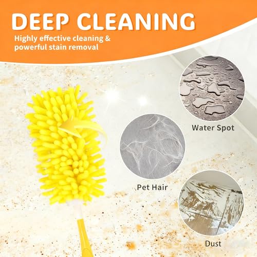 Reusable Duster Refill Compatible with Swiffer Hand Duster, 360 Duster Refills Only, Washable Pet Heavy Duty Dusters Refills for Swiffer Duster Extended Handle, 6 Pack (Handle is Not Included) - color: 6 Pack (Yellow)