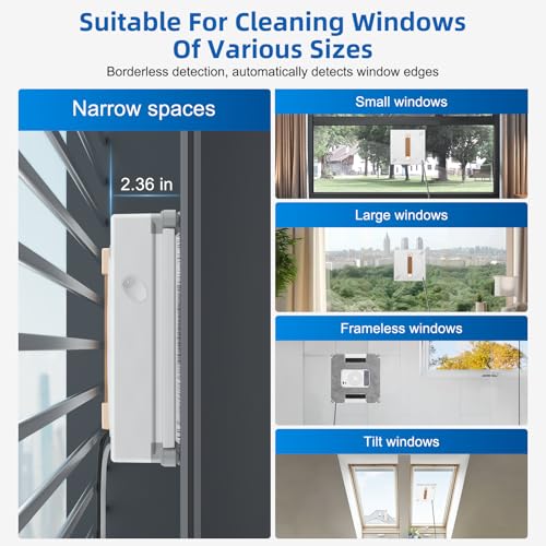 Lcoco&Dream GLE 350 Window Cleaning Robot with 2-Nozzle Dual Spray, Smart Path Planning & Cleaning Modess, Remote Control Smart Window Robot for High-Rise Windows, Mirrors & Glass Doors & Marble
