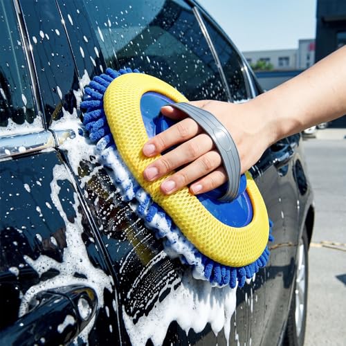 2 Pack 360° Spin Mop with 2 Microfiber Mop Refills, Extendable 63" Stainless Steel Handle for Easy Floor, Ceiling, Wall & Window Cleaning, Household Mops(Blue) - color: Blue