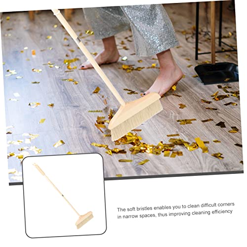 Vaguelly Detachable Long Handle Soft Bristle Sweeping Broom for Efficient Floor Cleaning Home Kitchen and Living for Carpets and Hardwood Floors
