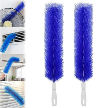 Bendable Microfiber Head, 2026 Upgraded Fan Cleaner Brush, Reusable Washable Dust Brush, 15.7in Flexible Cleaning Brush for Electric Fans Air Conditioning Home Car Vents Curtain (2Pcs-Blue) - color: 2pcs-blue