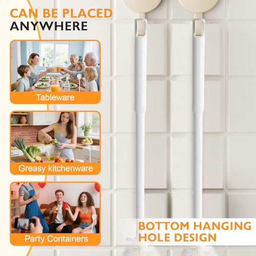 360° Flexible Silicone Bottle Brush with Long Handle,2026 New Multifunction Cleaning Foldable Cleaning Tool,Soft Bristle Silicone Cup Brush for Narrow Neck Bottles,Water Bottles (White/2pcs) - color: White/2pcs